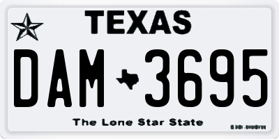 TX license plate DAM3695