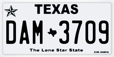 TX license plate DAM3709