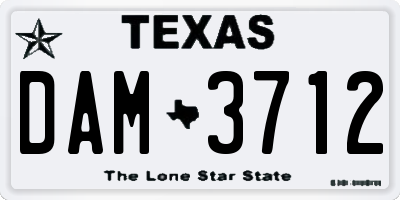 TX license plate DAM3712
