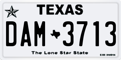 TX license plate DAM3713