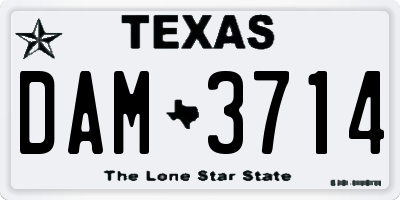 TX license plate DAM3714