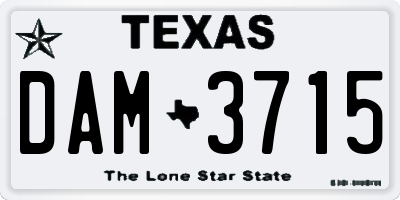 TX license plate DAM3715