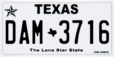 TX license plate DAM3716