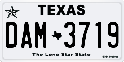 TX license plate DAM3719