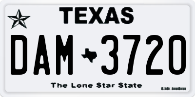TX license plate DAM3720