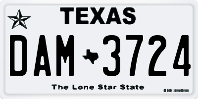 TX license plate DAM3724