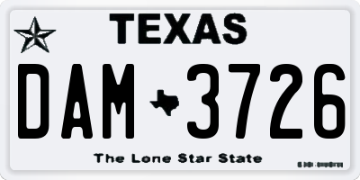 TX license plate DAM3726