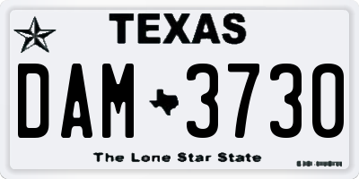 TX license plate DAM3730