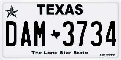 TX license plate DAM3734