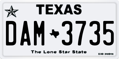 TX license plate DAM3735