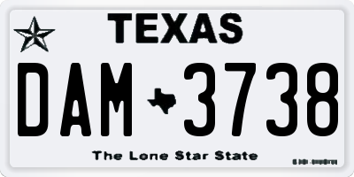 TX license plate DAM3738