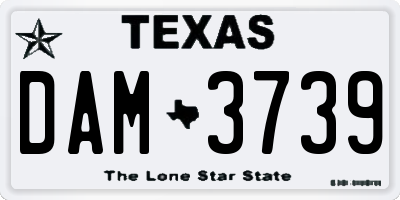 TX license plate DAM3739