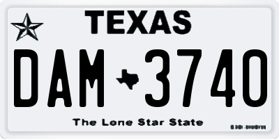 TX license plate DAM3740