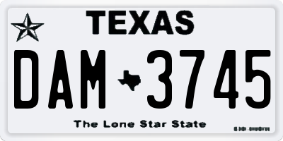 TX license plate DAM3745