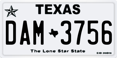 TX license plate DAM3756