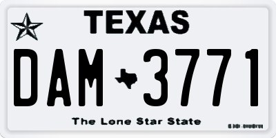 TX license plate DAM3771