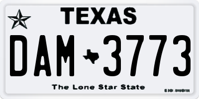 TX license plate DAM3773