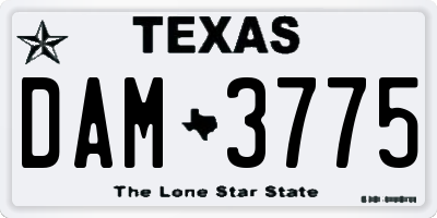 TX license plate DAM3775