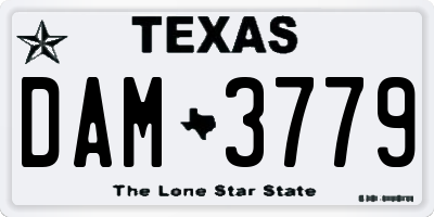 TX license plate DAM3779
