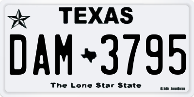 TX license plate DAM3795