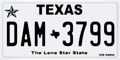 TX license plate DAM3799