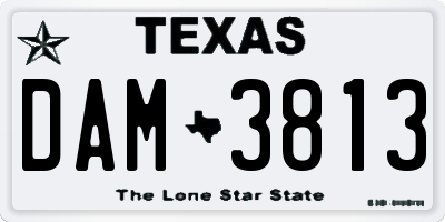 TX license plate DAM3813
