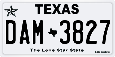 TX license plate DAM3827