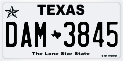 TX license plate DAM3845