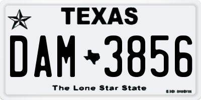TX license plate DAM3856