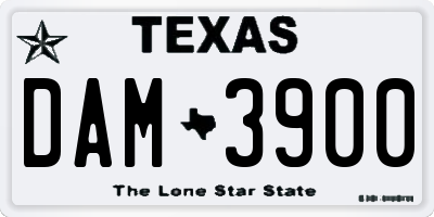 TX license plate DAM3900
