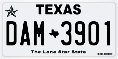 TX license plate DAM3901