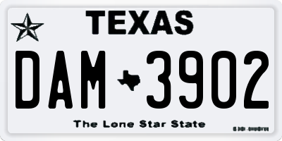 TX license plate DAM3902