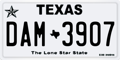 TX license plate DAM3907