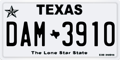 TX license plate DAM3910
