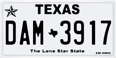 TX license plate DAM3917