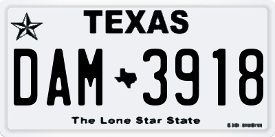 TX license plate DAM3918