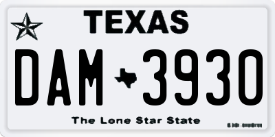 TX license plate DAM3930