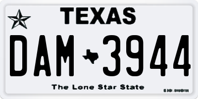 TX license plate DAM3944