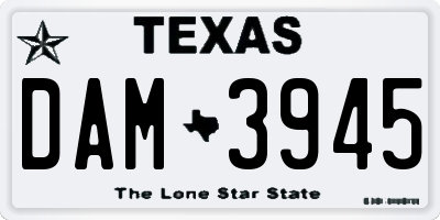 TX license plate DAM3945