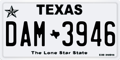 TX license plate DAM3946