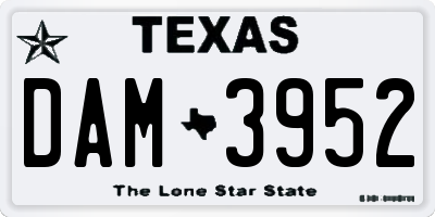 TX license plate DAM3952