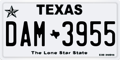 TX license plate DAM3955
