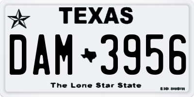 TX license plate DAM3956