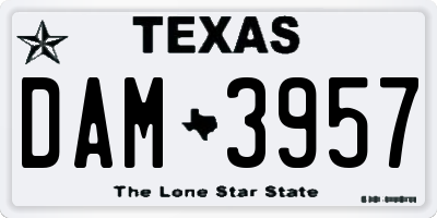 TX license plate DAM3957