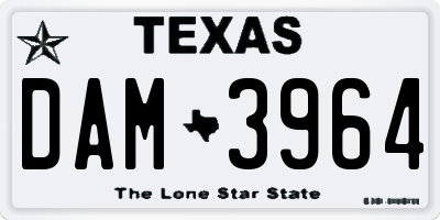 TX license plate DAM3964