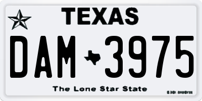 TX license plate DAM3975