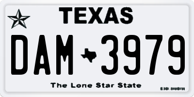 TX license plate DAM3979