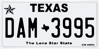 TX license plate DAM3995