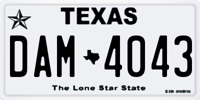 TX license plate DAM4043