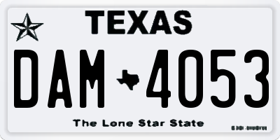 TX license plate DAM4053